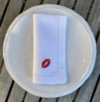 Embroidered Kiss Napkin, 2 of 7