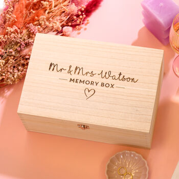 Personalised Mr And Mrs Memory Box, 2 of 5