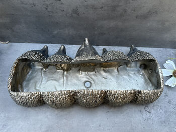 Distressed Silver Hedgehog Planter Cute 33cm Plant Pot, 7 of 12