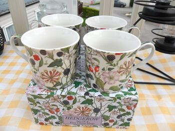 Set Of Four Gift Boxed Palace Mugs In Hedgerow Design, 2 of 8