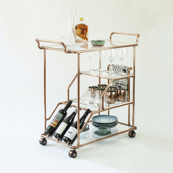 Handmade Drink Trolley With Wine Rack Display, 3 of 9
