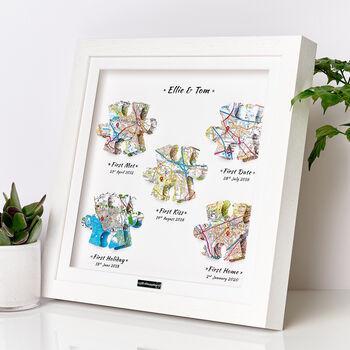 Personalised Crystal Anniversary 3D Jigsaw Map Locations Print, 4 of 12
