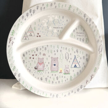Childs Bear Camp Lunch Set With Personalised Cotton Bag, 2 of 4
