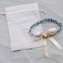 Personalised Pearl Cluster Blue Wedding Garter, thumbnail 1 of 10