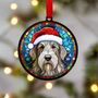 Scottish Deerhound In Santa Hat Suncatcher Decoration, thumbnail 5 of 6