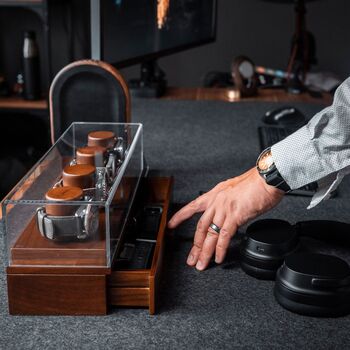 Wooden Watch Display Case For Men Christmas Gift Walnut, 2 of 8