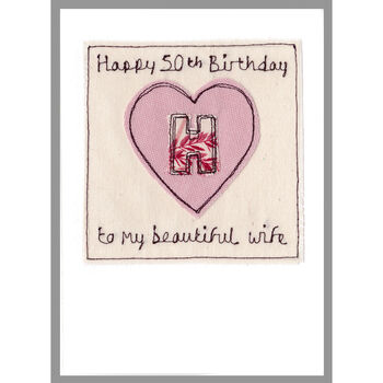 Personalised Initial Heart Birthday Card For Her, 9 of 12