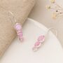 Sterling Silver Pink Opal Trio Drop Earrings, thumbnail 1 of 5