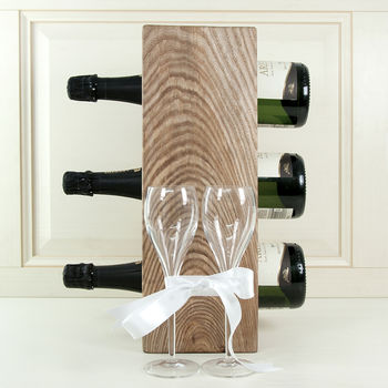 Personalised Solid Oak Wine Rack, 5 of 8