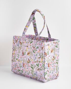 Meadow Creatures Lilac Quilted Tote, 2 of 6