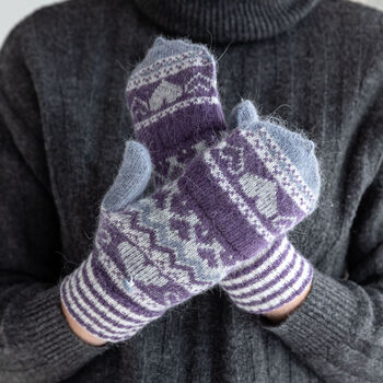 Nordic Fairisle Knit Gloves, 7 of 9