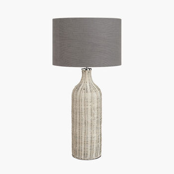 Grey Wash Rattan Bottle Table Lamp, 2 of 7