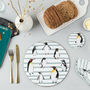 Penguin Waddle Placemat Grey Stripe, thumbnail 1 of 3