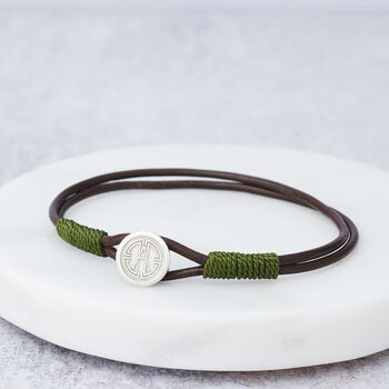 Silver Leather And Silk Personalised Bracelet, 9 of 12
