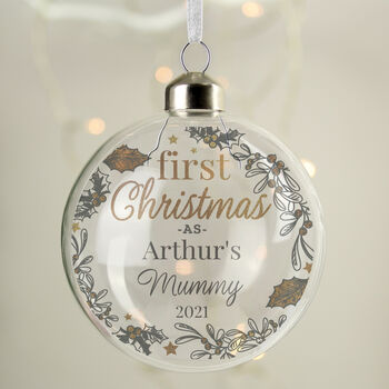 Personalised First Christmas As… Glass Bauble, 3 of 4