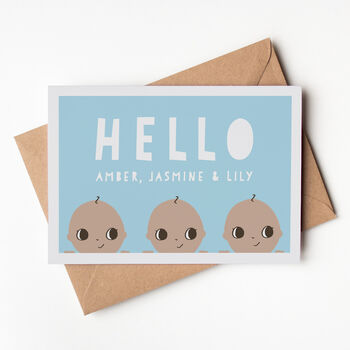 Personalised New Baby Triplets Card, 2 of 4