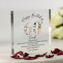 Personalised 60th Birthday Floral Acrylic Block Gift, thumbnail 1 of 2
