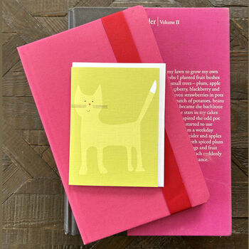 Mini Mustard Cat Greetings Card, 3 of 5