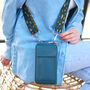 Personalised Leather Phone Purse With Patterned Strap, thumbnail 3 of 9