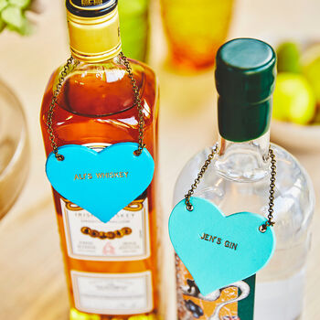 Personalised Leather Couples Bottle Tag, 3 of 3