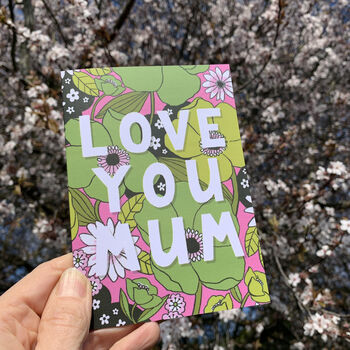 Love You Mum Vintage Floral Design Card, 2 of 5