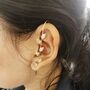Gold Plated Leaf Ear Wrap Crawler Hook Earring, thumbnail 5 of 5