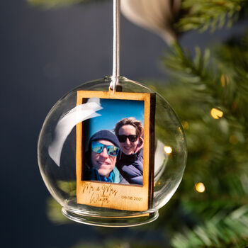 Personalised Wedding Photo Dome Bauble, 2 of 4