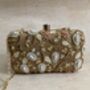 Gold Handcrafted Embroidered Rectangular Clutch Bag, thumbnail 1 of 7