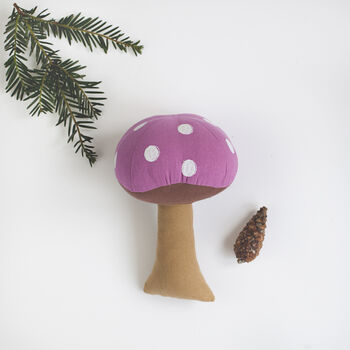 Fair Trade Mushroom Rattle Soft Toy, 4 of 6