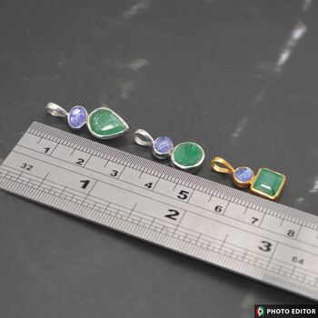 Emerald Tanzanite Pendant: May December Birthstone, 10 of 10