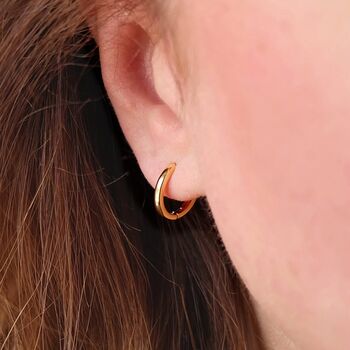 Classic Gold Sleeper Vermeil Hoops, 2 of 5