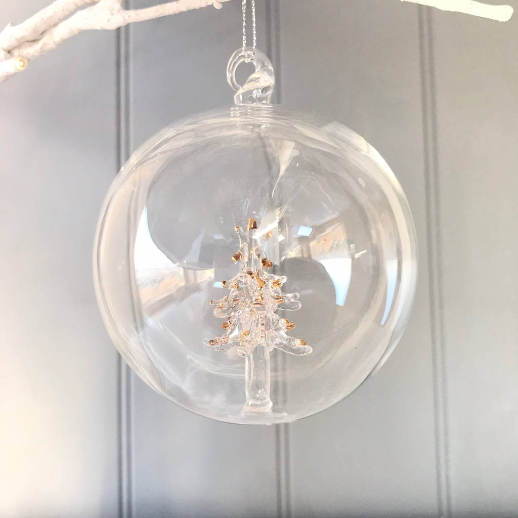 Christmas Tree Glass Bauble By Pink Pineapple Home & Gifts