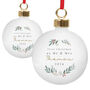 Personalised Christmas Foliage Ceramic Bauble Hanging Decoration, thumbnail 5 of 5