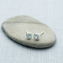 Sterling Silver December Birthstone Stud Earrings Blue Topaz, thumbnail 4 of 5