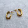 U Shaped Ribbed Earrings, thumbnail 3 of 3