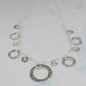 Sterling Silver Large Circles Necklace, 3 of 4