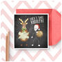 Rudolph Map Funny Santa Christmas Card Rude Cheeky, thumbnail 1 of 4