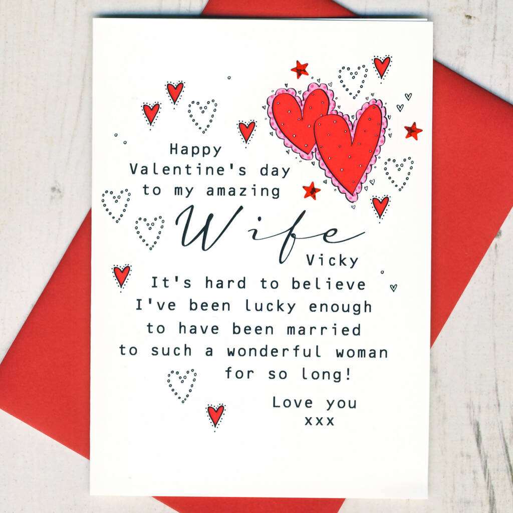 Personalised Valentines Card To Your Wife By Eggbert & Daisy