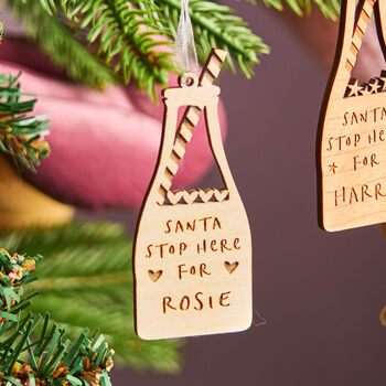 Engraved Christmas Milk Bottle Decoration, 3 of 3