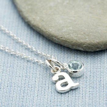 Sterling Silver Birthstone Charm Necklace, 4 of 12