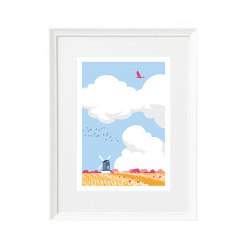 Big Skies And Windmill Art Print In Frame, 2 of 3