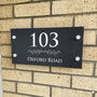 Personalised Floral Divide Slate House Number Sign, thumbnail 1 of 2