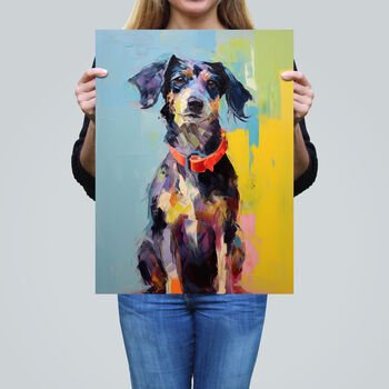 Fine Art Fido Cute Bright Dog Painting Wall Art Print, 2 of 6