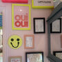 Smiley Face Wall Hanging Neon Yellow And Neon Pink, thumbnail 3 of 4