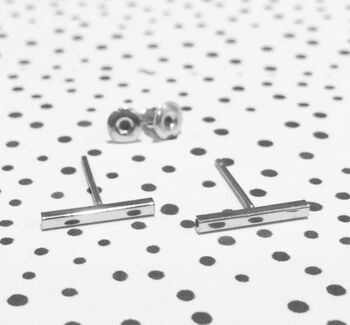 T Bar Stud Earrings, 2 of 11