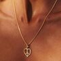 Peace Heart Pendant Necklace Gold Plated, thumbnail 2 of 12