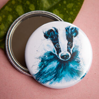 Inky Badger Compact Pocket Mirror, 5 of 5