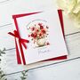 Handmade Floral Mother's Day Card: Red Vase Of Flowers Design, thumbnail 1 of 4