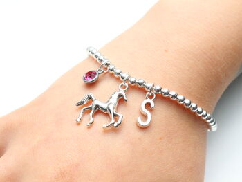 Personalised Horse Charm Bracelet Horse Lover Gift, 8 of 10