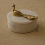 Handmade White Marble Peacock Storage Box, thumbnail 1 of 2